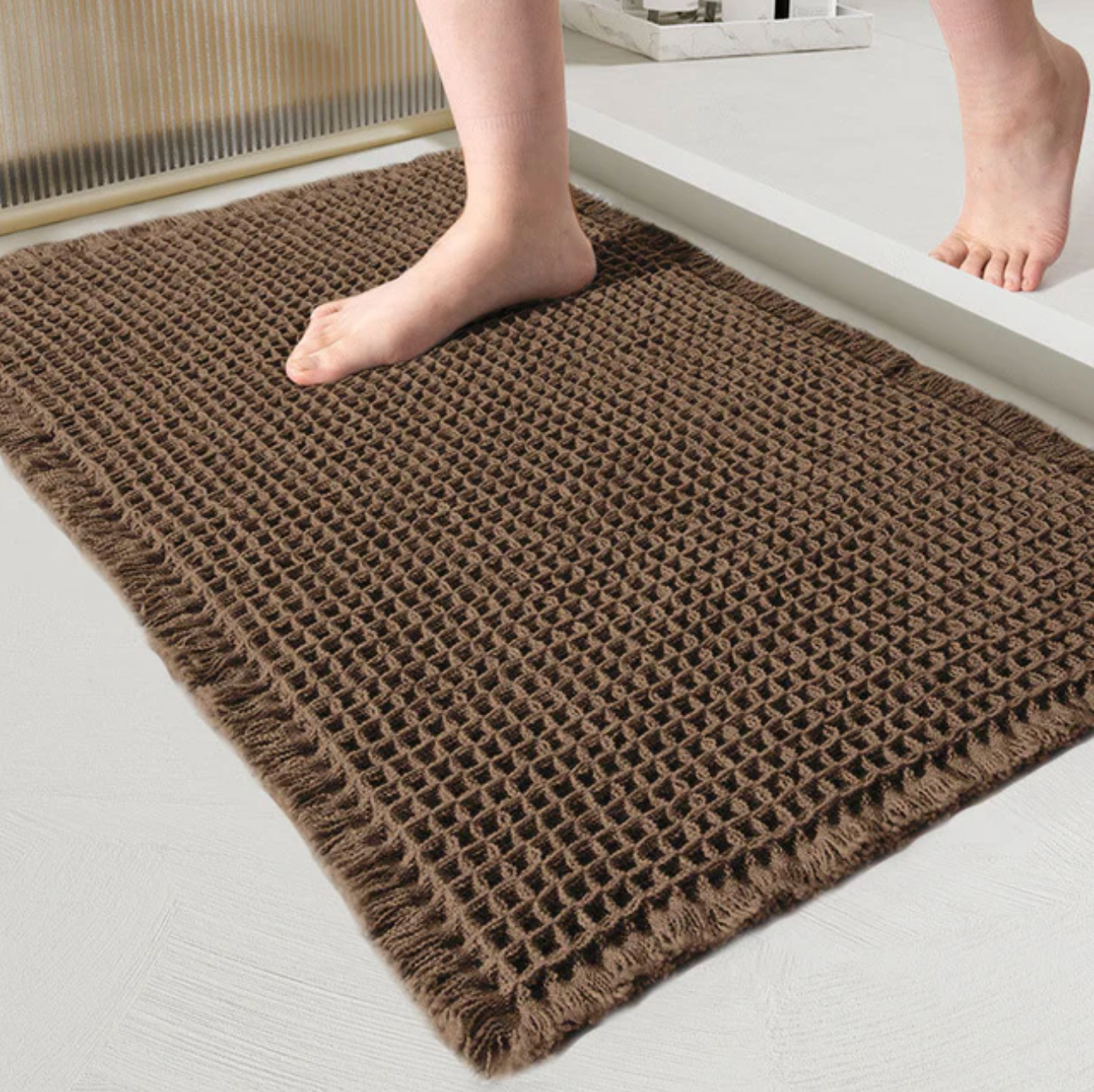 DryStep™ – Schnell­trocknende Waffel-Badematte