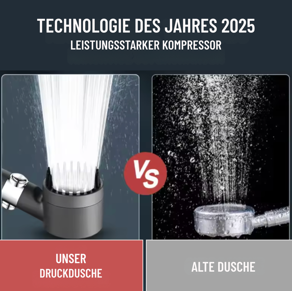 AquaBoost™ – Turbo-Schwenkduschkopf